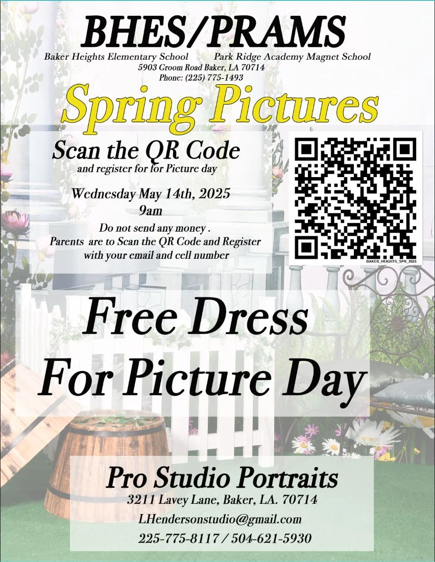 Spring Picture Day at BHES/PRAMS Elementary Schools Flyer